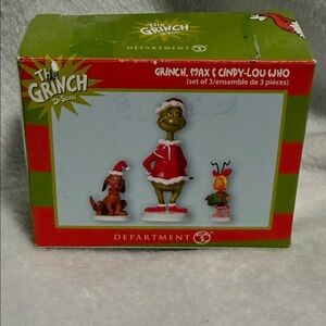 Department 56 Grinch Max and Cindy-Lou Who 804152 Brand New